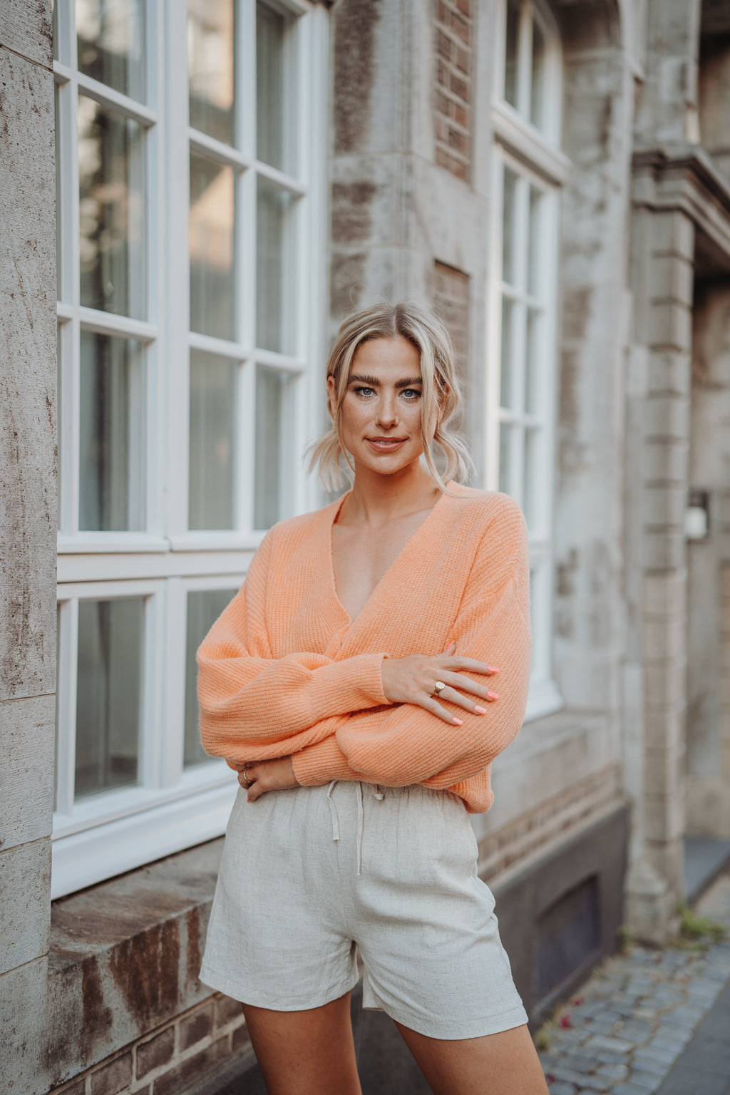 Cardigan mit Knopfleiste (Peach)