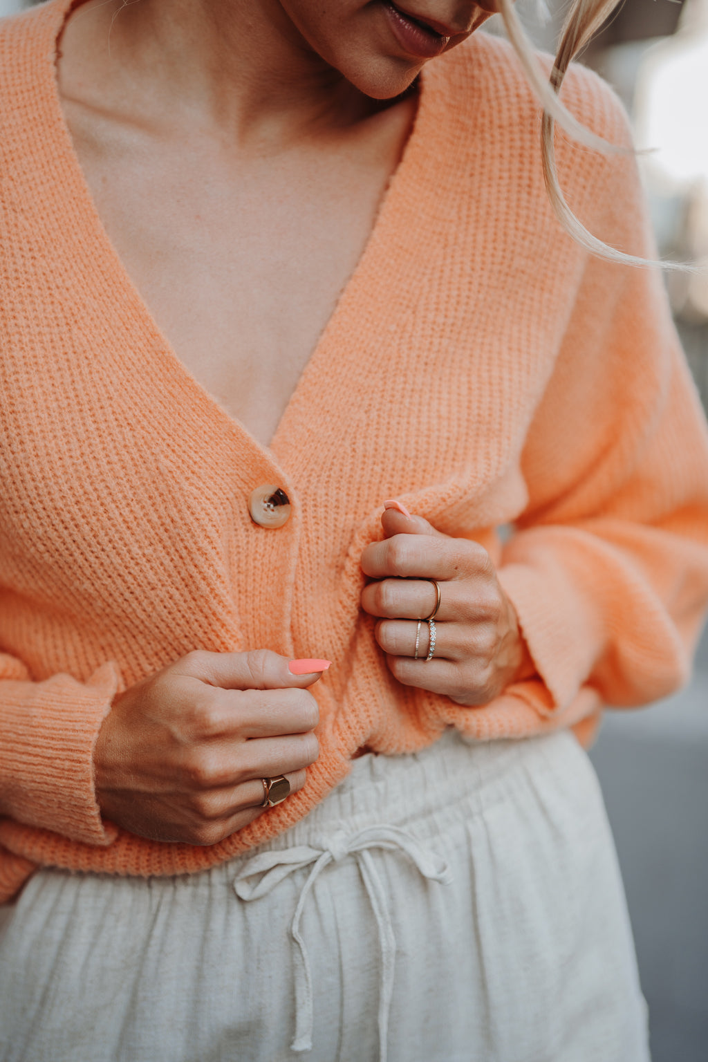 Cardigan mit Knopfleiste (Peach)