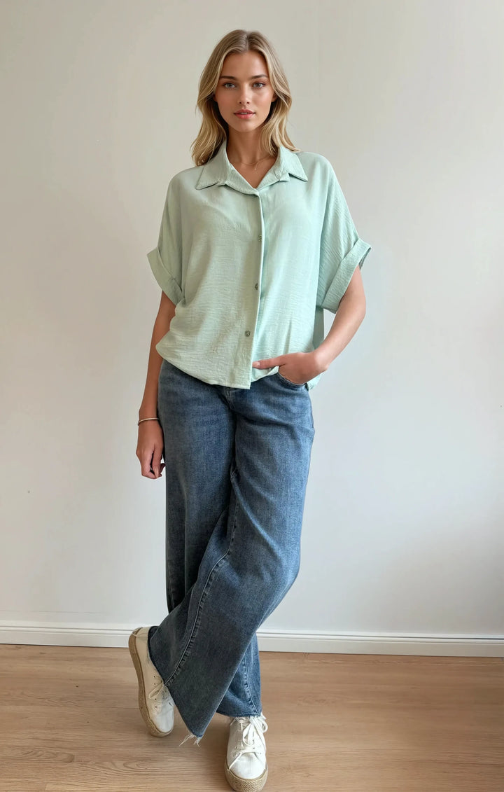 Kurze Bluse (Mint)
