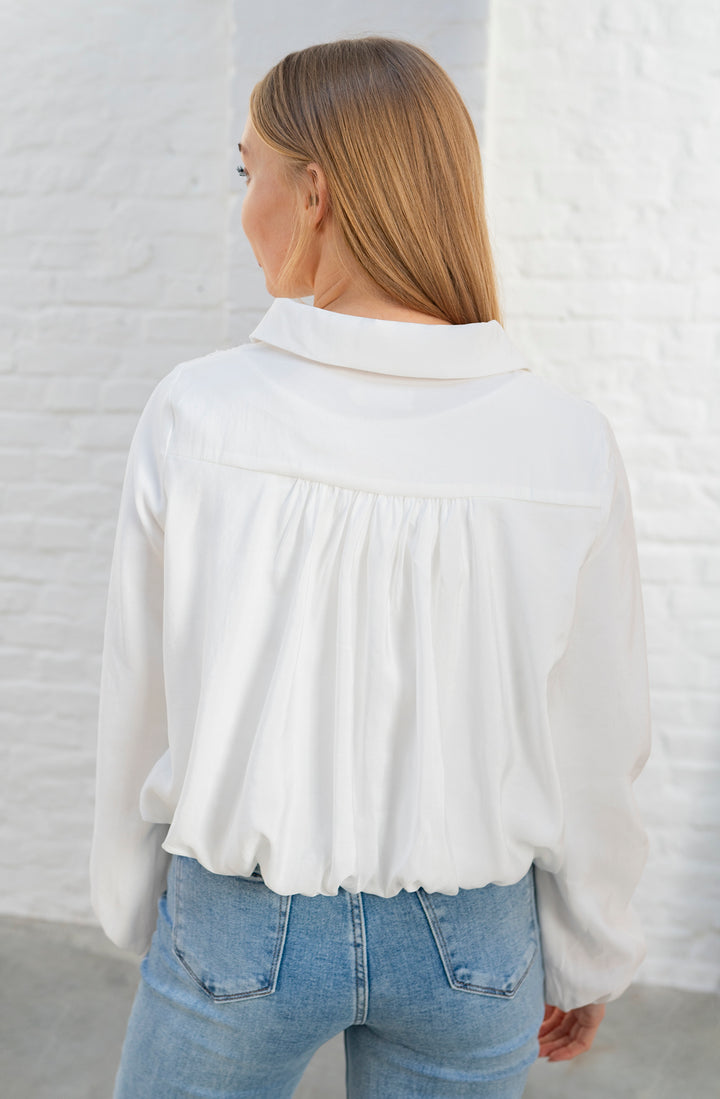 Bluse mit Kragen (Weiss)