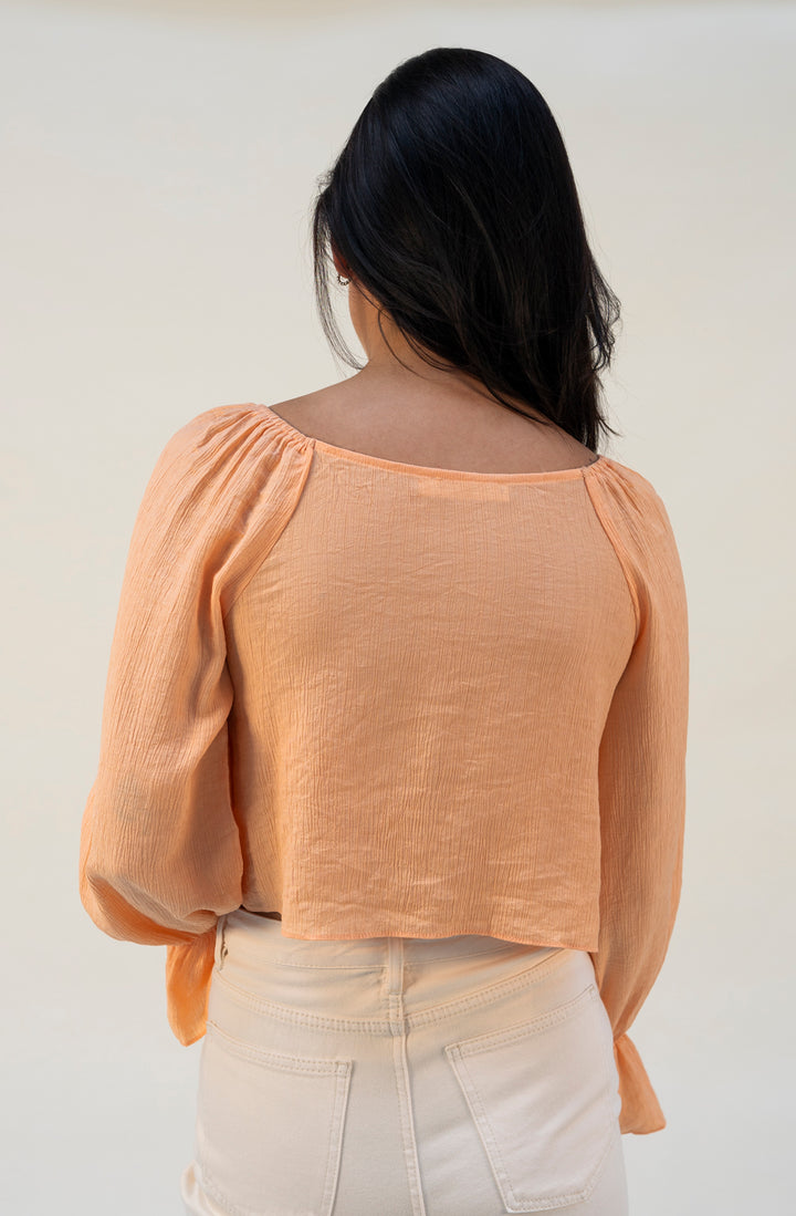 Bluse mit Volants (Apricot)