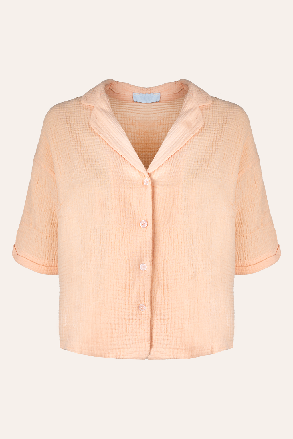 Kurzärmlige Musselinbluse (Peach)