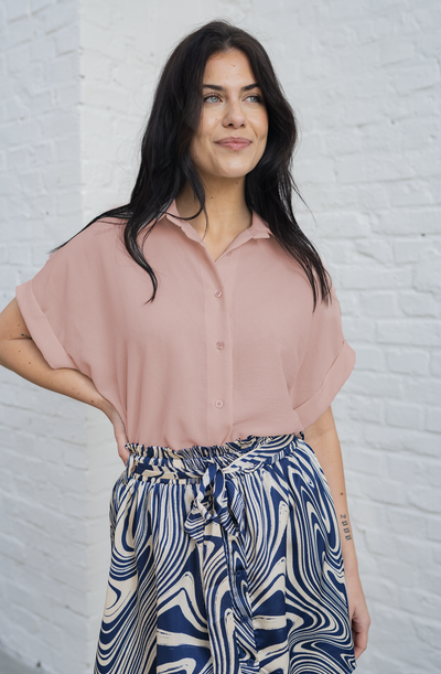 Kurze Bluse (Altrosa)