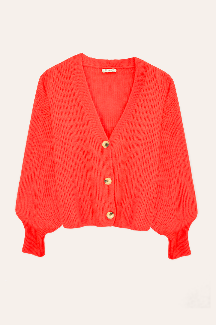 Cardigan mit Knopfleiste (Rot)