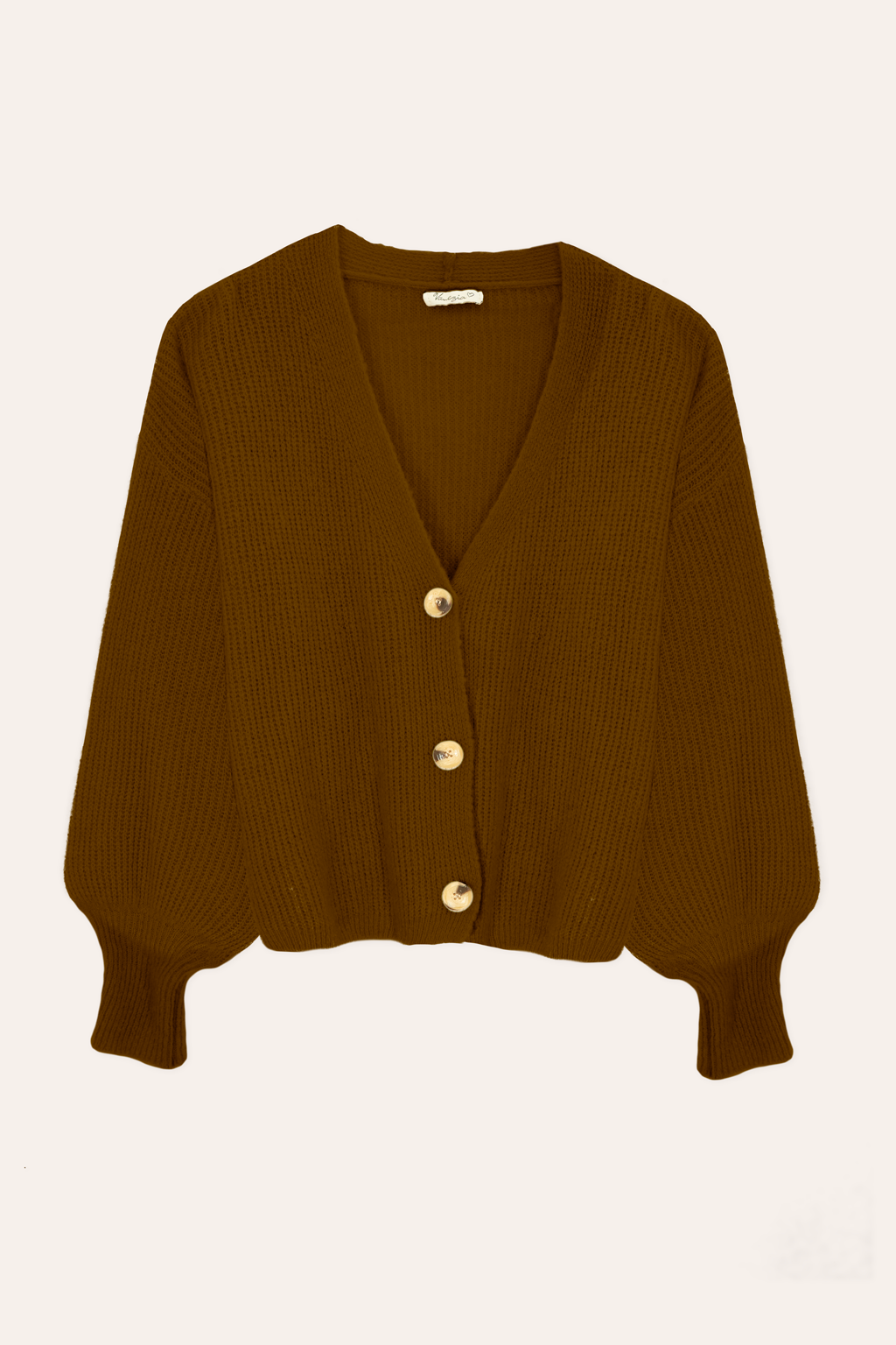 Cardigan mit Knopfleiste (Braun)