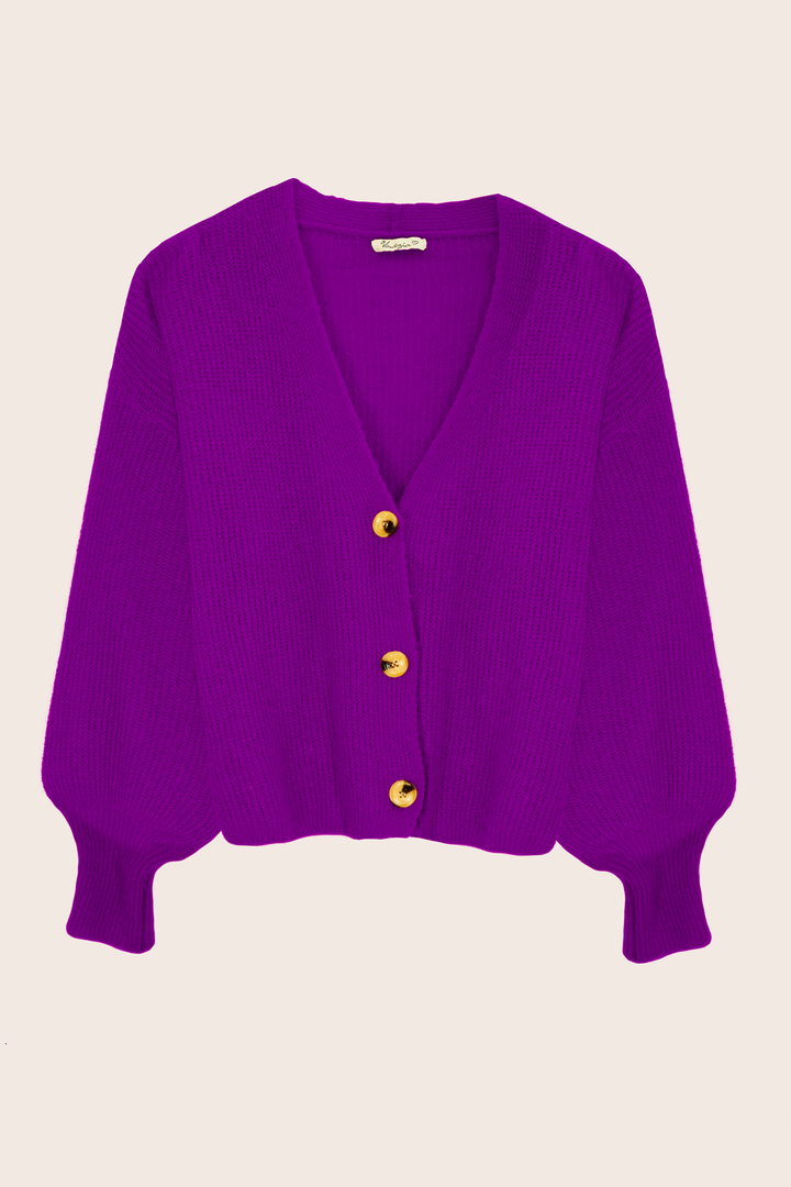 Cardigan mit Knopfleiste (Lila)