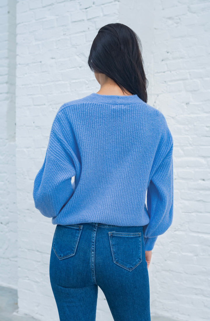 Cardigan mit Knopfleiste (Jeansblau)