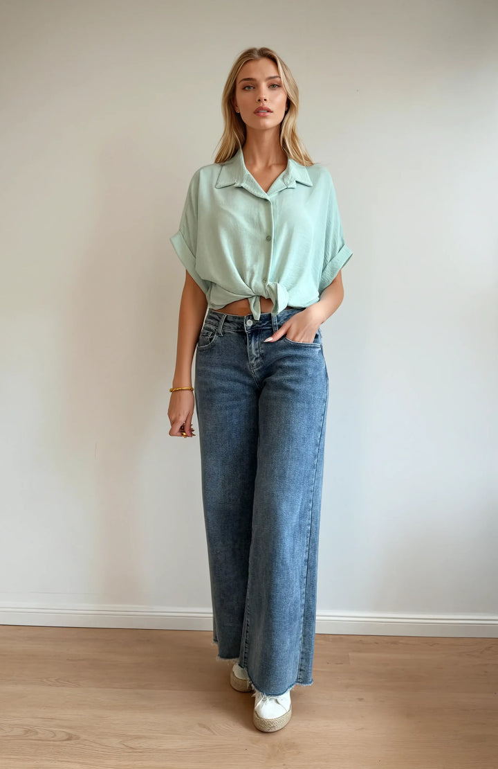 Kurze Bluse (Mint)