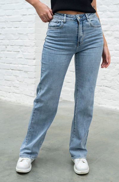Jeans mit weitem Bein (Hellblau)