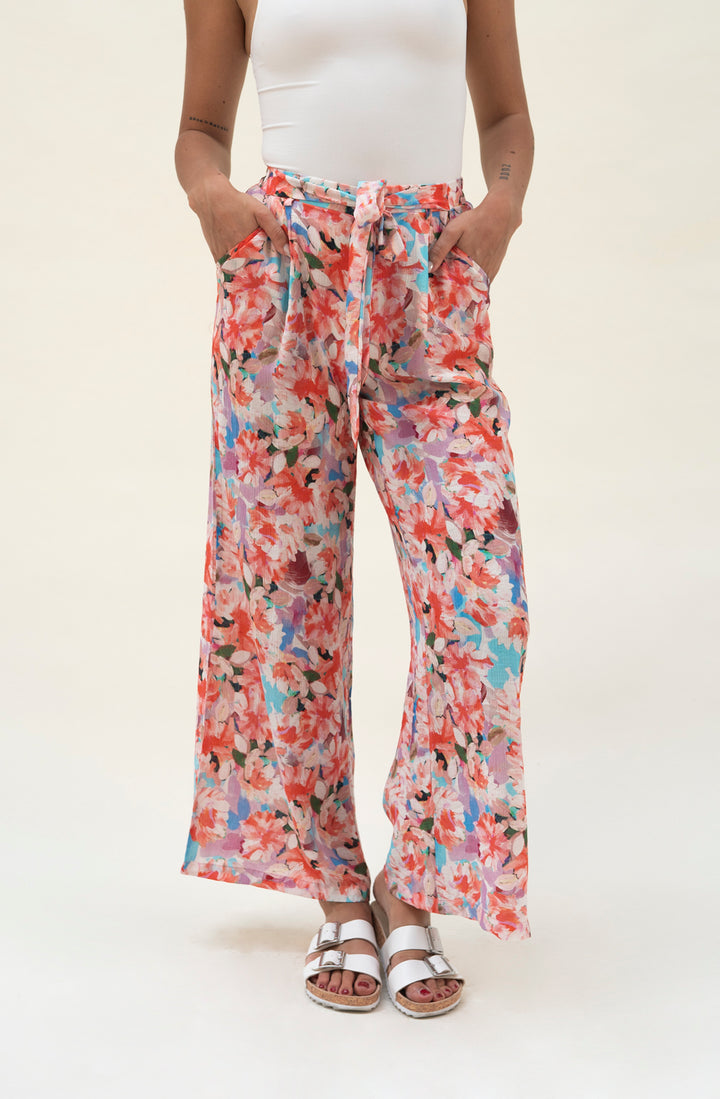 Stoffhose mit Blumenprint (Buntmix)