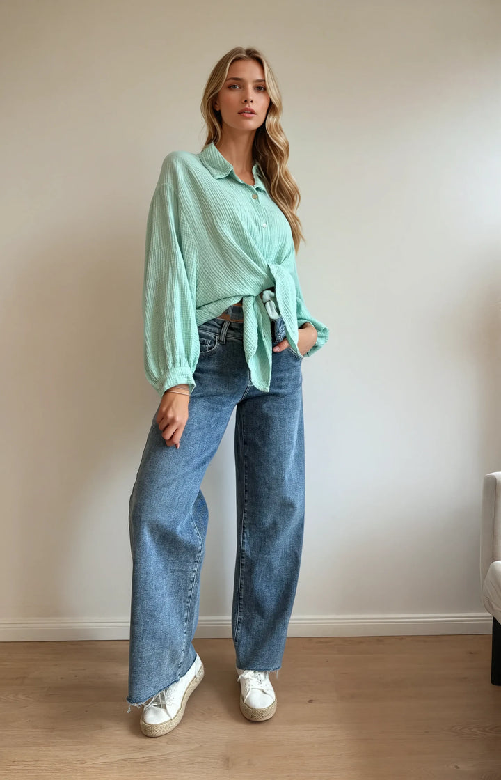 Kurze Bluse (Mint)