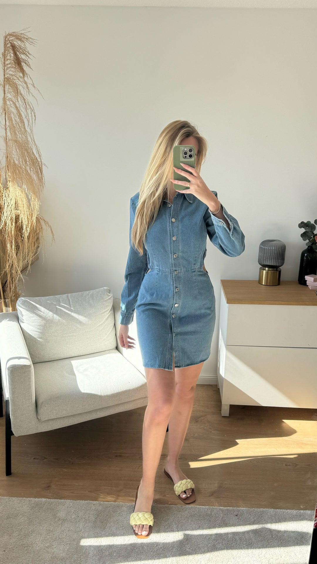 Jeanskleid mit Cut-Outs (Jeansblau)
