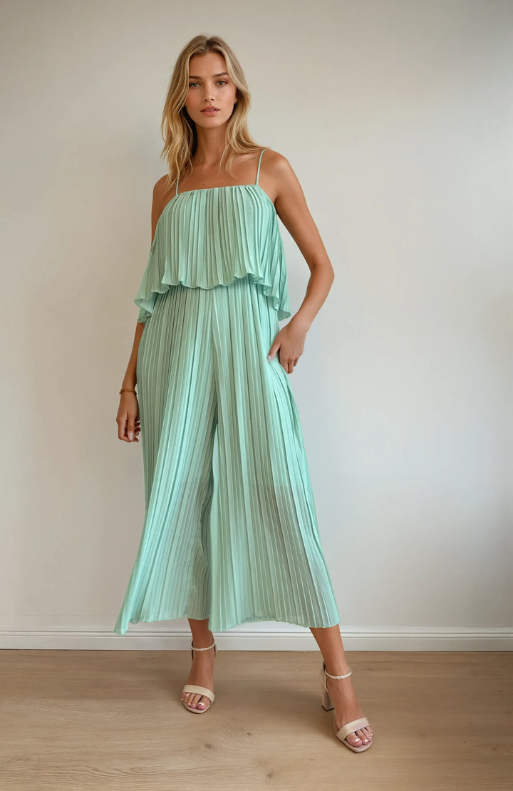 Jumpsuit in Faltenoptik (Mint)