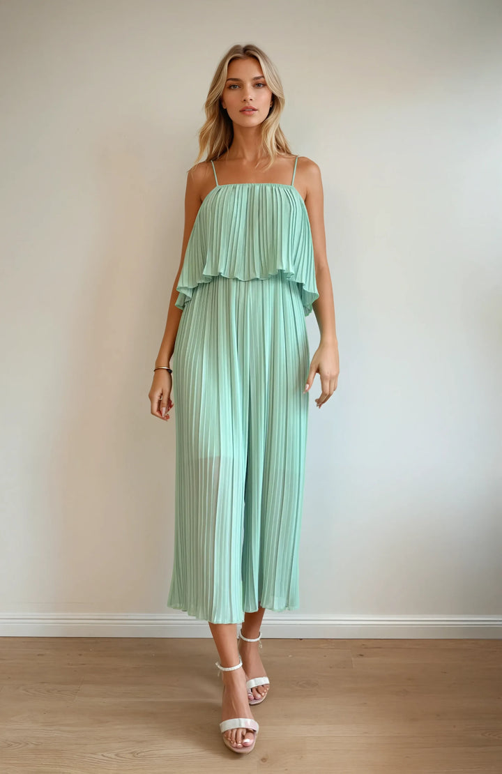 Jumpsuit in Faltenoptik (Mint)