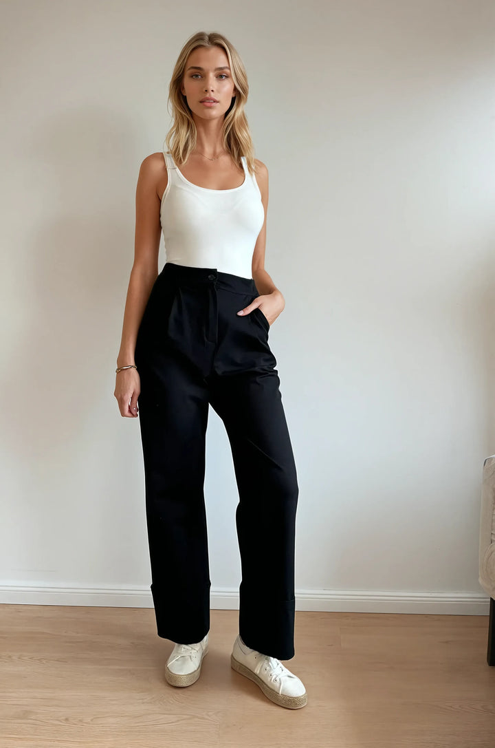 Hose mit weitem Bein (Schwarz)