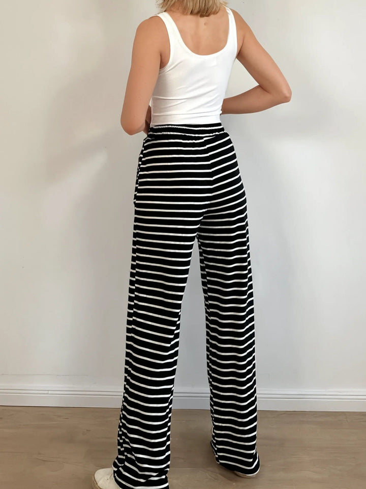Stoffhose mit Streifen (Schwarz Weiss)