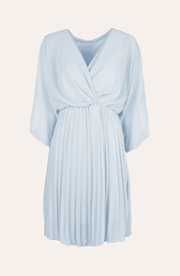Midikleid mit Plisseerock (Hellblau)