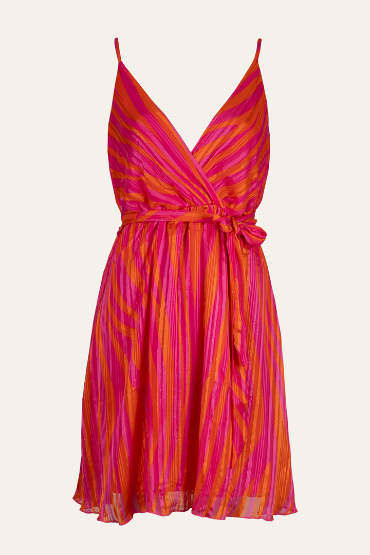 Minikleid mit Spaghettiträgern (Pink-Orange)