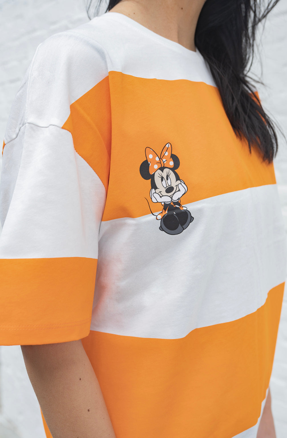 Gestreiftes T-Shirt Minnie Mouse (Orange)