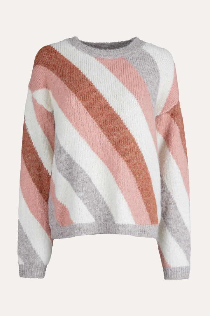 Strickpullover mit Muster (Rosa-Beige)