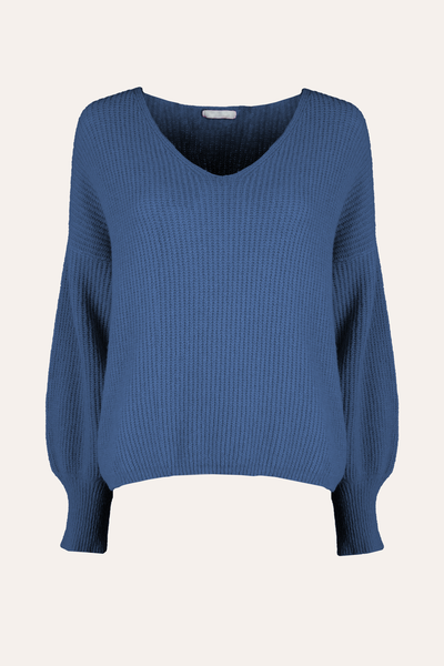 Pullover mit V-Ausschnitt (Blau)