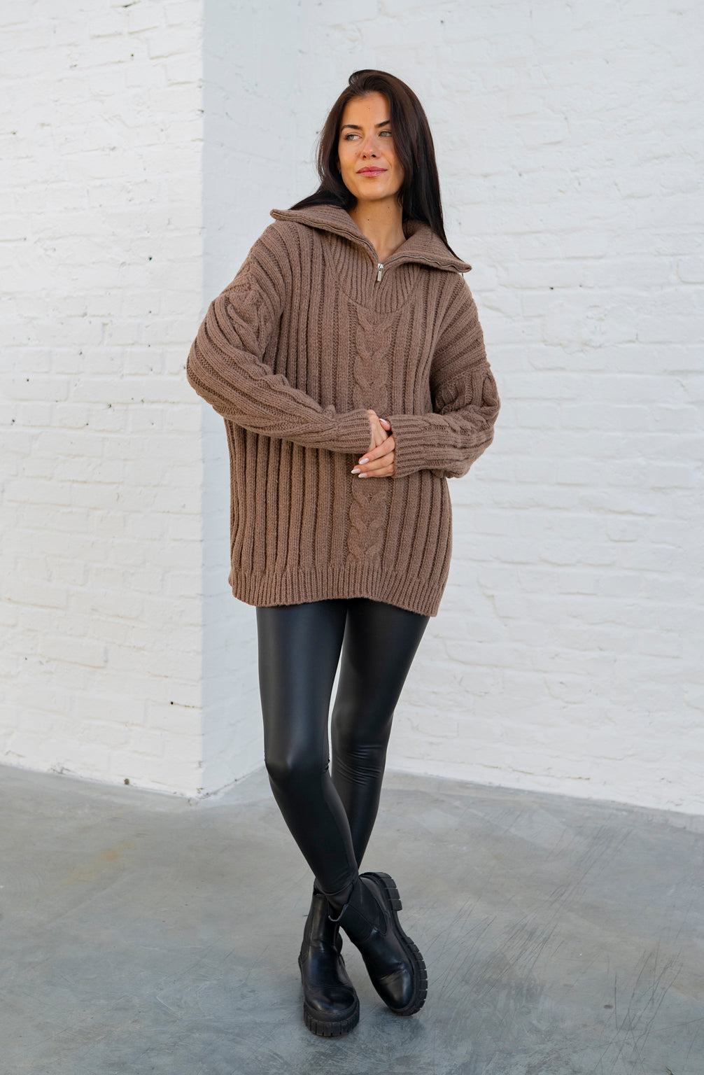 Zip Pullover (Braun)