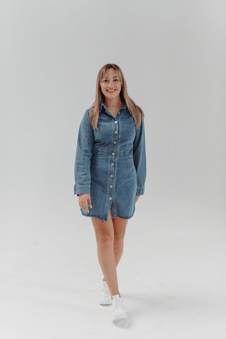 Jeanskleid mit Cut-Outs (Jeansblau)