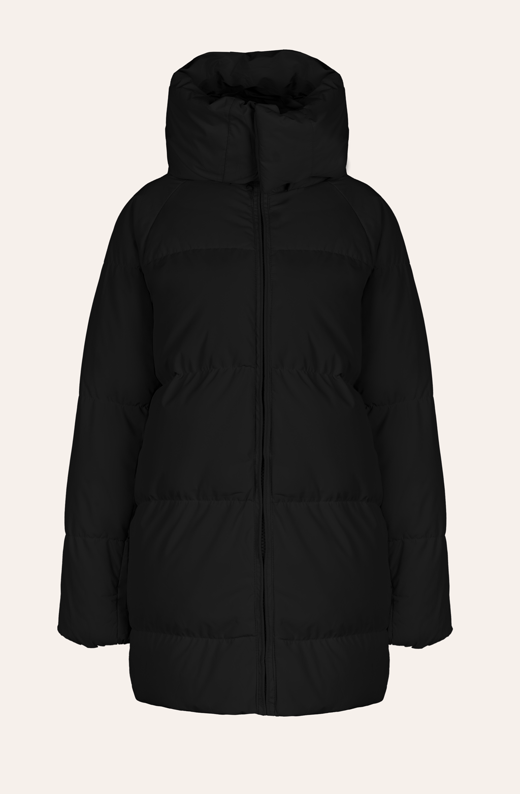 Steppjacke mit Kapuze (Schwarz)