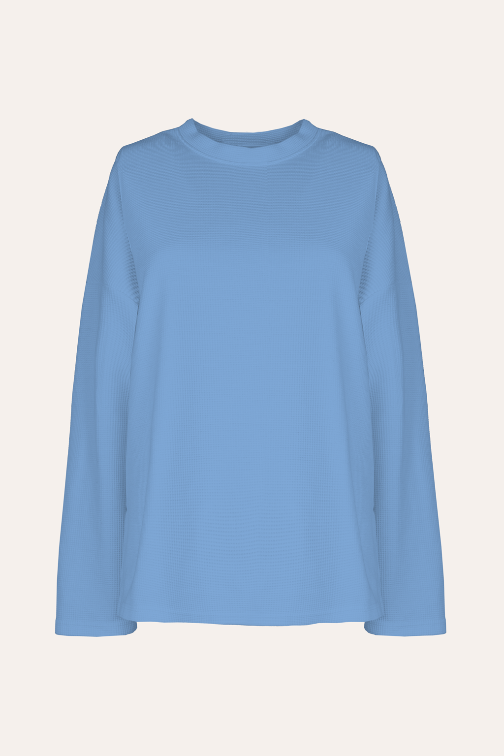 Shirt aus Waffelpique (Blau)