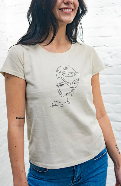 T-Shirt Lineart Woman (Beige)