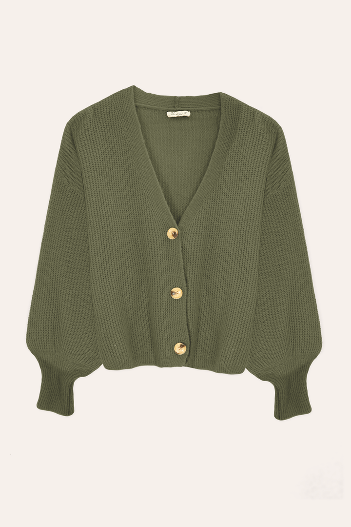 Cardigan mit Knopfleiste (Khaki)