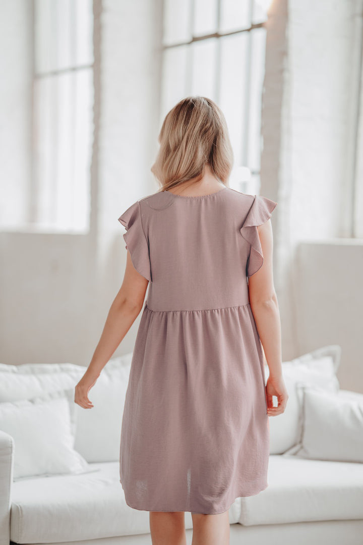 Kleid mit Knopfleiste (Altrosa)