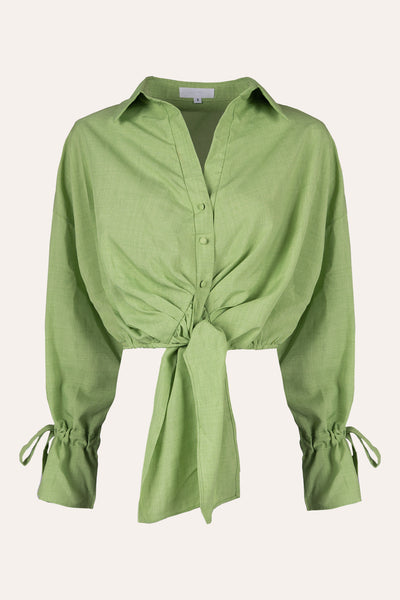 Bluse mit Knoten (Grün)