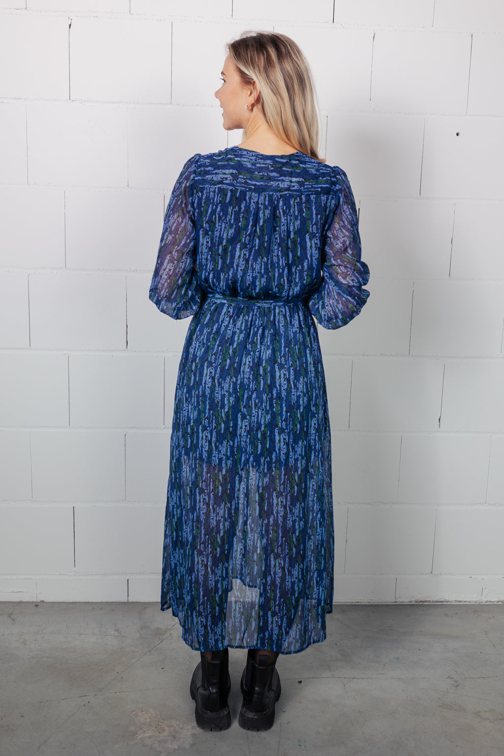 Maxikleid mit Print (Blau-Grün)