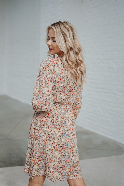 Wickelkleid mit Print (Beige)