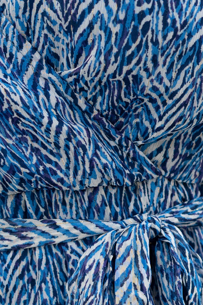 Maxikleid mit Muster (Blau)