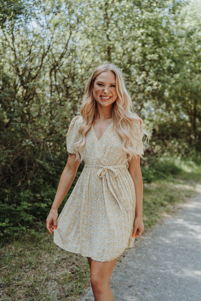Kleid mit Plisseerock (Gelb)