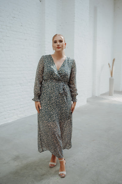 Maxikleid mit Blumenprint (Grün)