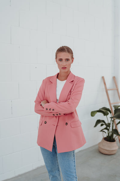 Blazer mit doppelter Knopfreihe (Berry)