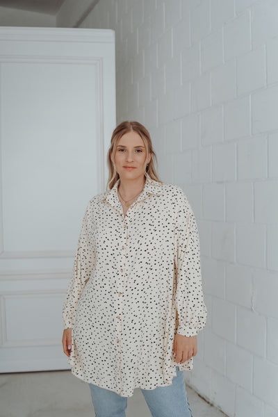 Bluse mit Print (Creme)