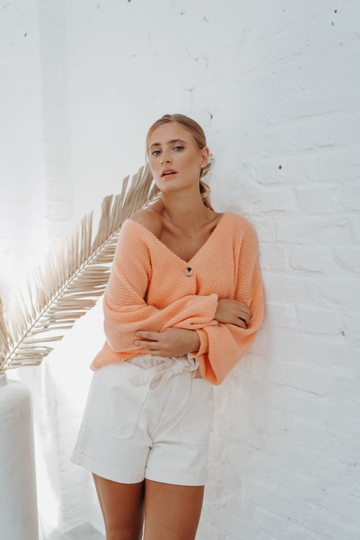 Cardigan mit Knopfleiste (Peach)