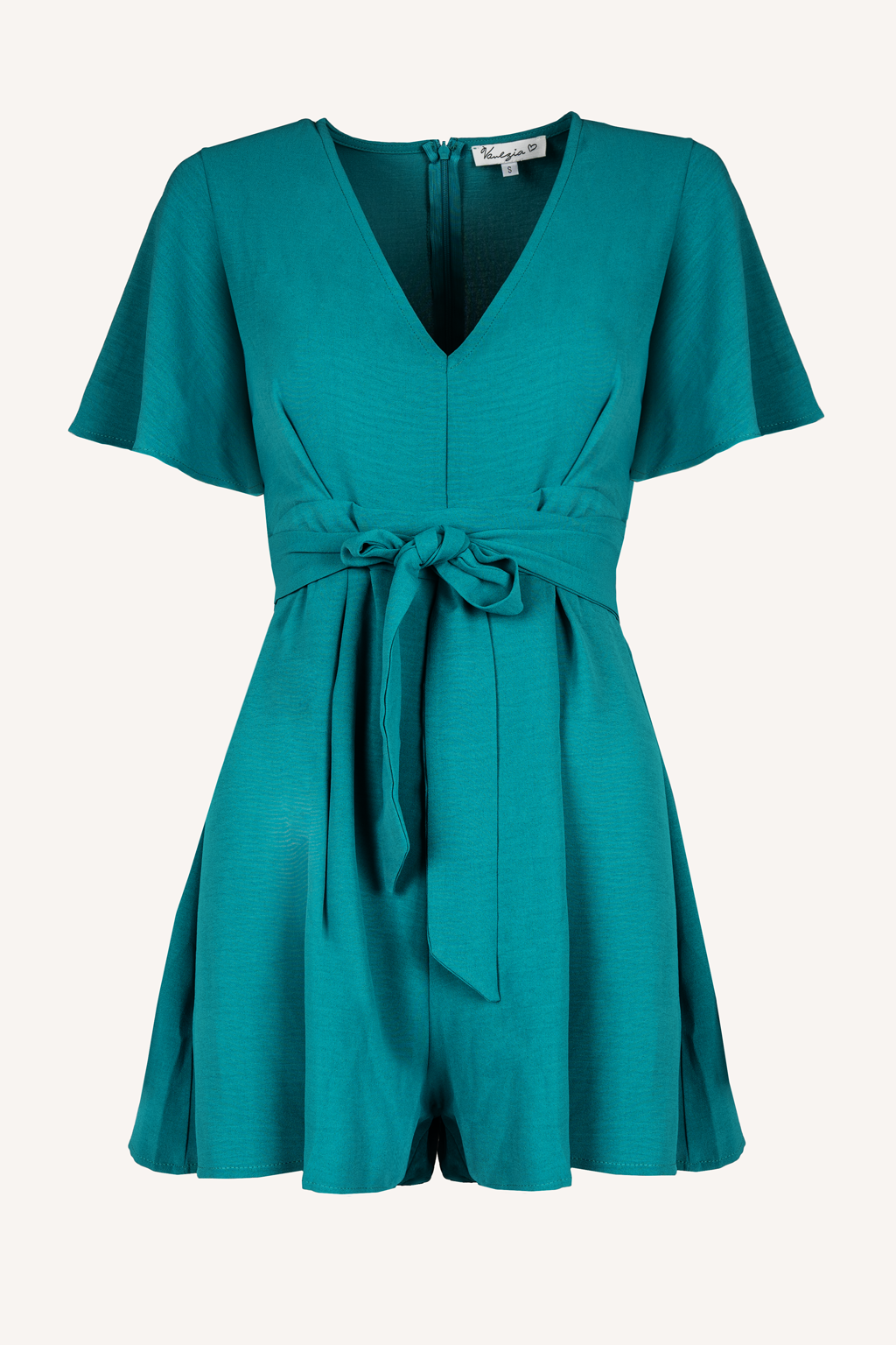 Jumpsuit mit Schleife (Türkis-Grün)
