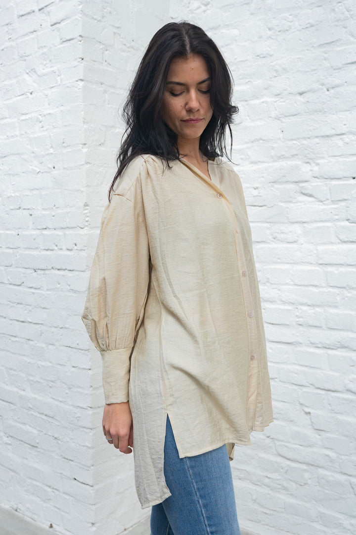 Oversize Bluse (Beige)