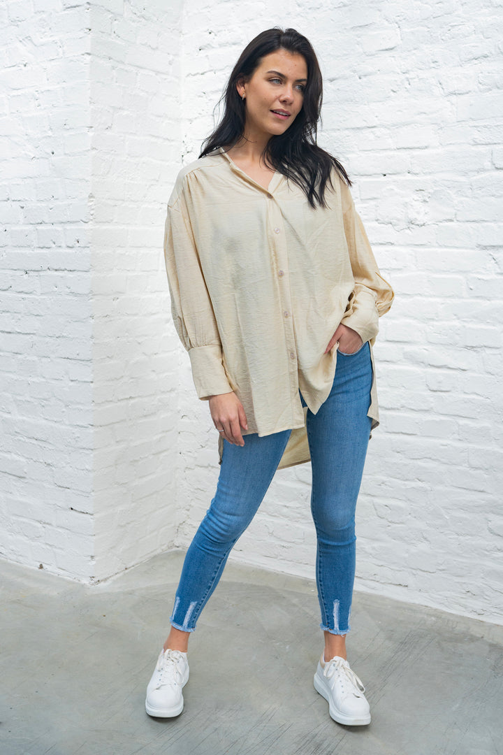 Oversize Bluse (Beige)