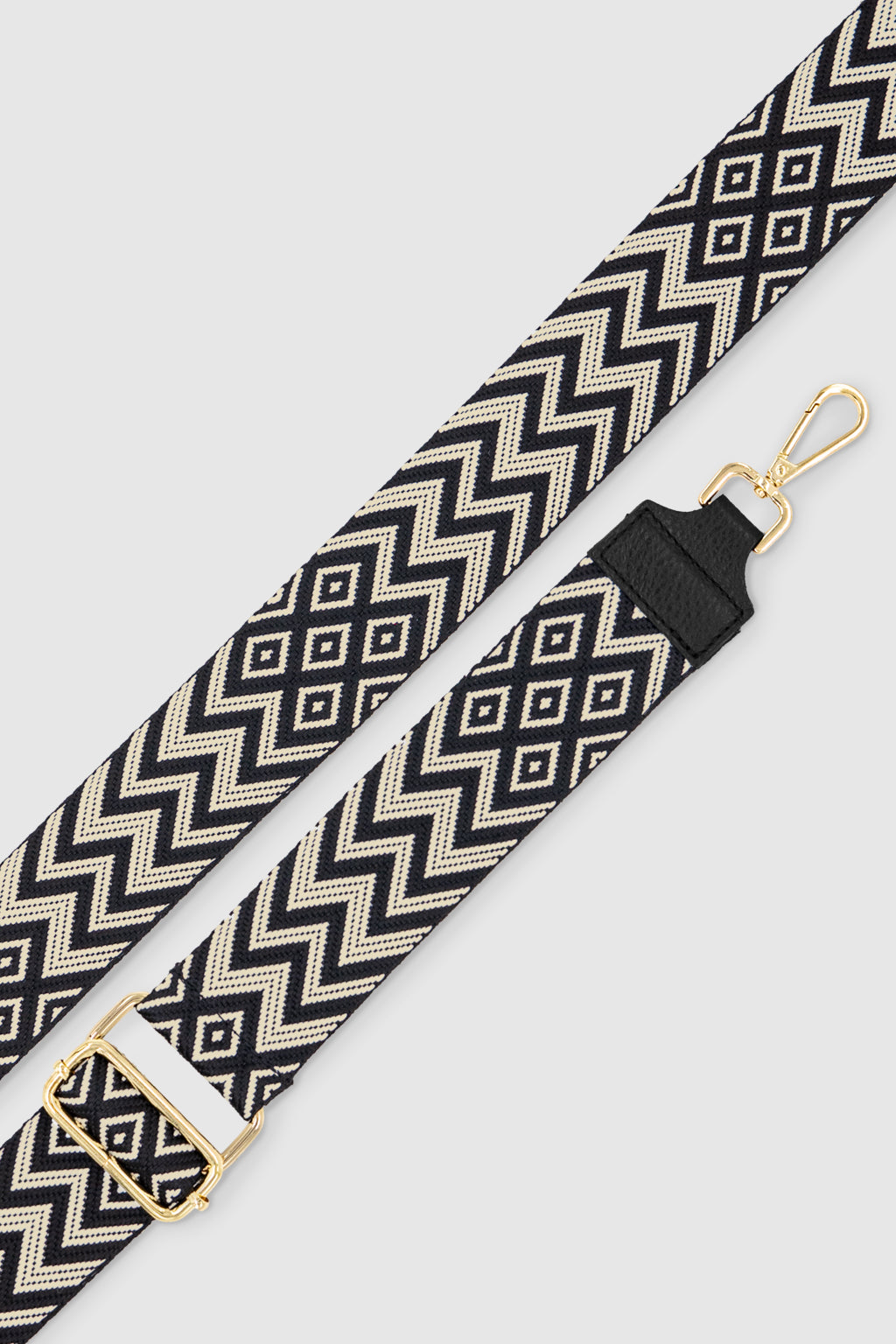 Umhängegurt (Schwarz-Beige)