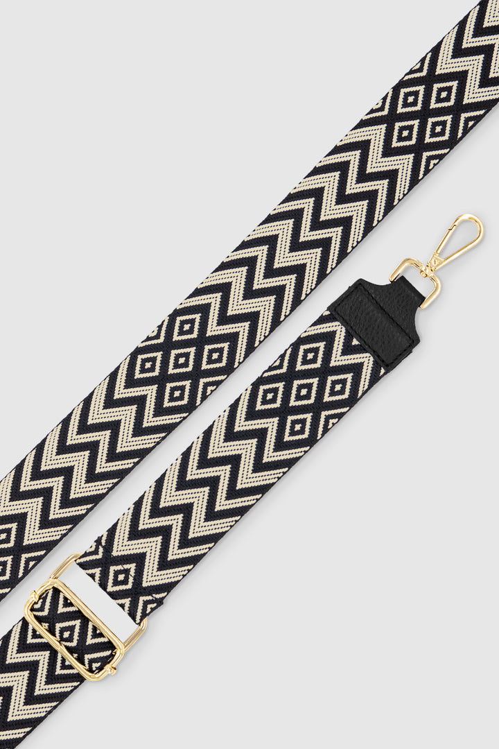 Umhängegurt (Schwarz-Beige)