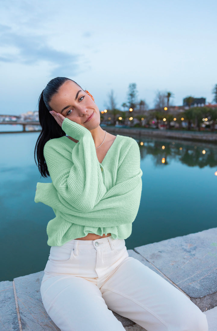 Cardigan mit Knopfleiste (Mint)