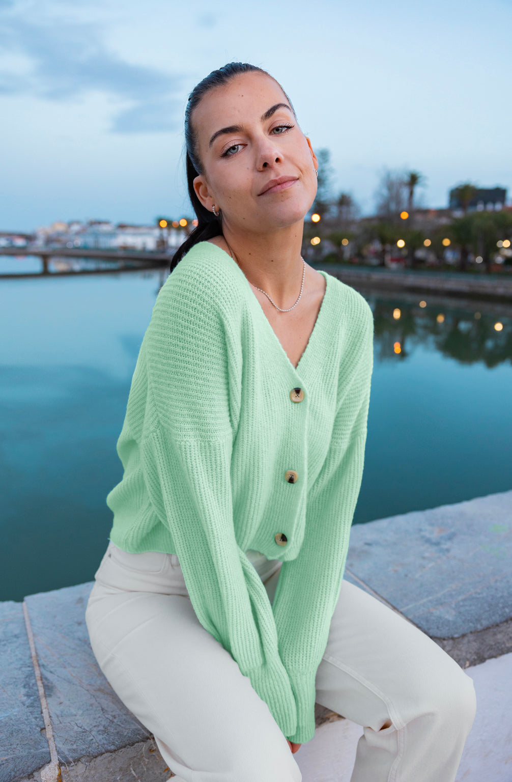 Cardigan mit Knopfleiste (Mint)