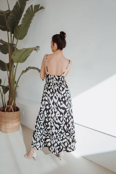 Kleid mit Print (Schwarz-Creme)